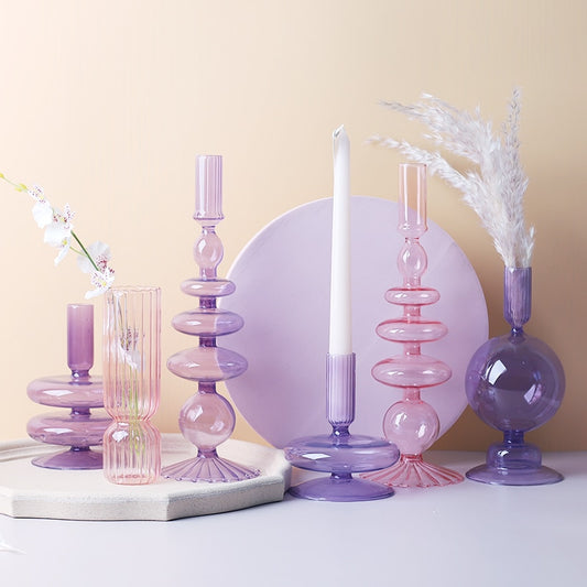 Violet Bloom Candle Sticks